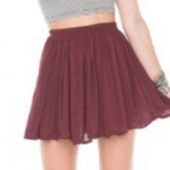 Brandy Melville Burgundy Skirt (One Size) - Picture 1 of 4